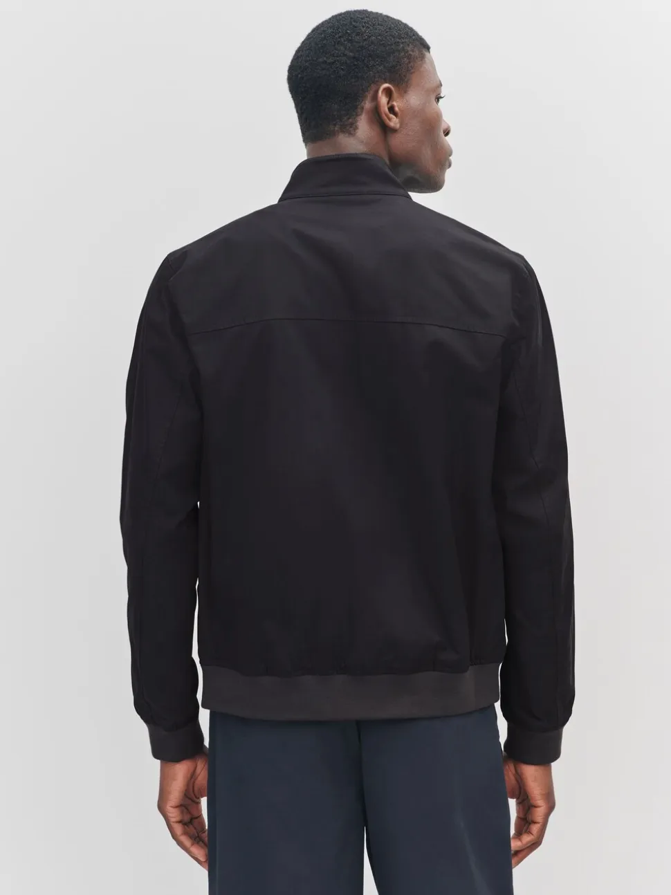 Zwart - Regenbestendig Harrington jack met geruite voering