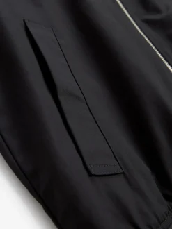 Zwart - Regenbestendig Harrington jack met geruite voering