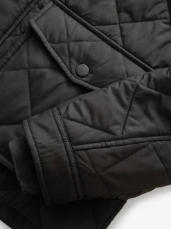 Zwart - Regenbestendige corduroy colbert met schuine doorgestikte ruit