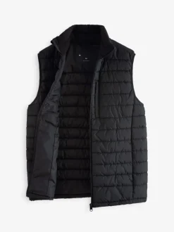 Zwart - Regenbestendige, dunne gewatteerde bodywarmer