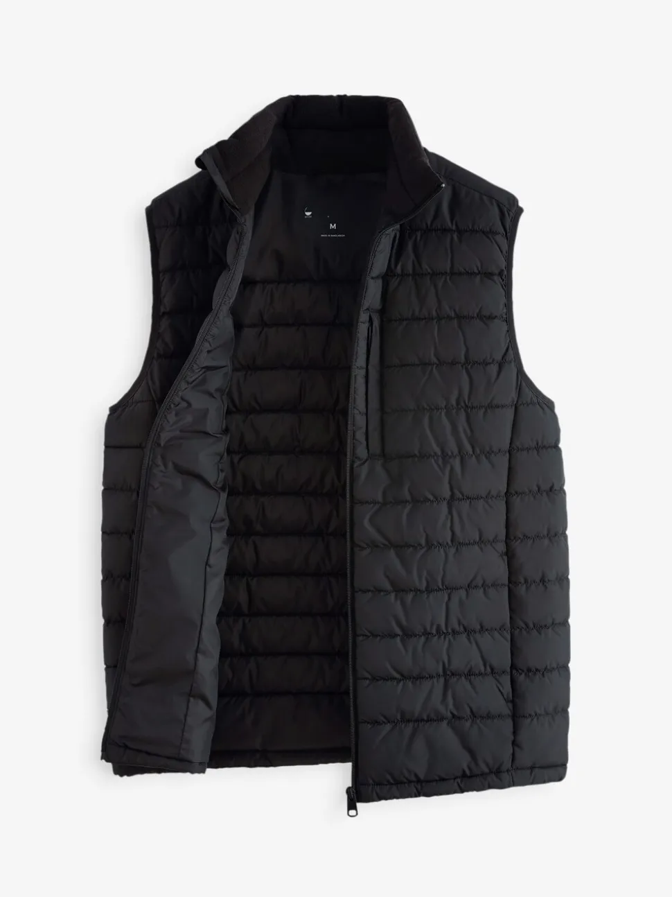 Zwart - Regenbestendige, dunne gewatteerde bodywarmer