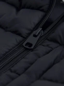 Zwart - Regenbestendige, dunne gewatteerde bodywarmer