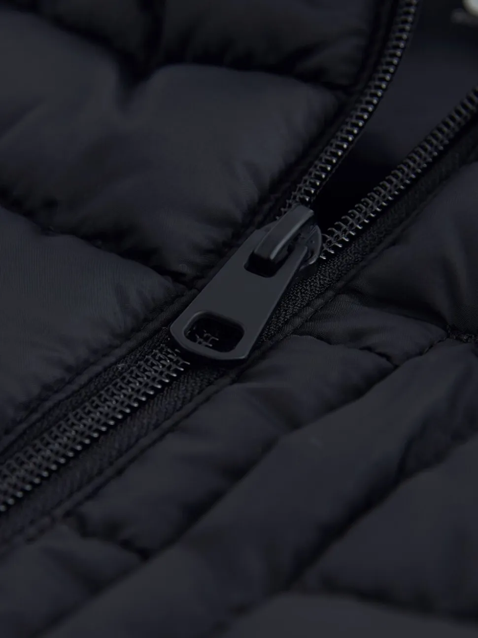 Zwart - Regenbestendige, dunne gewatteerde bodywarmer
