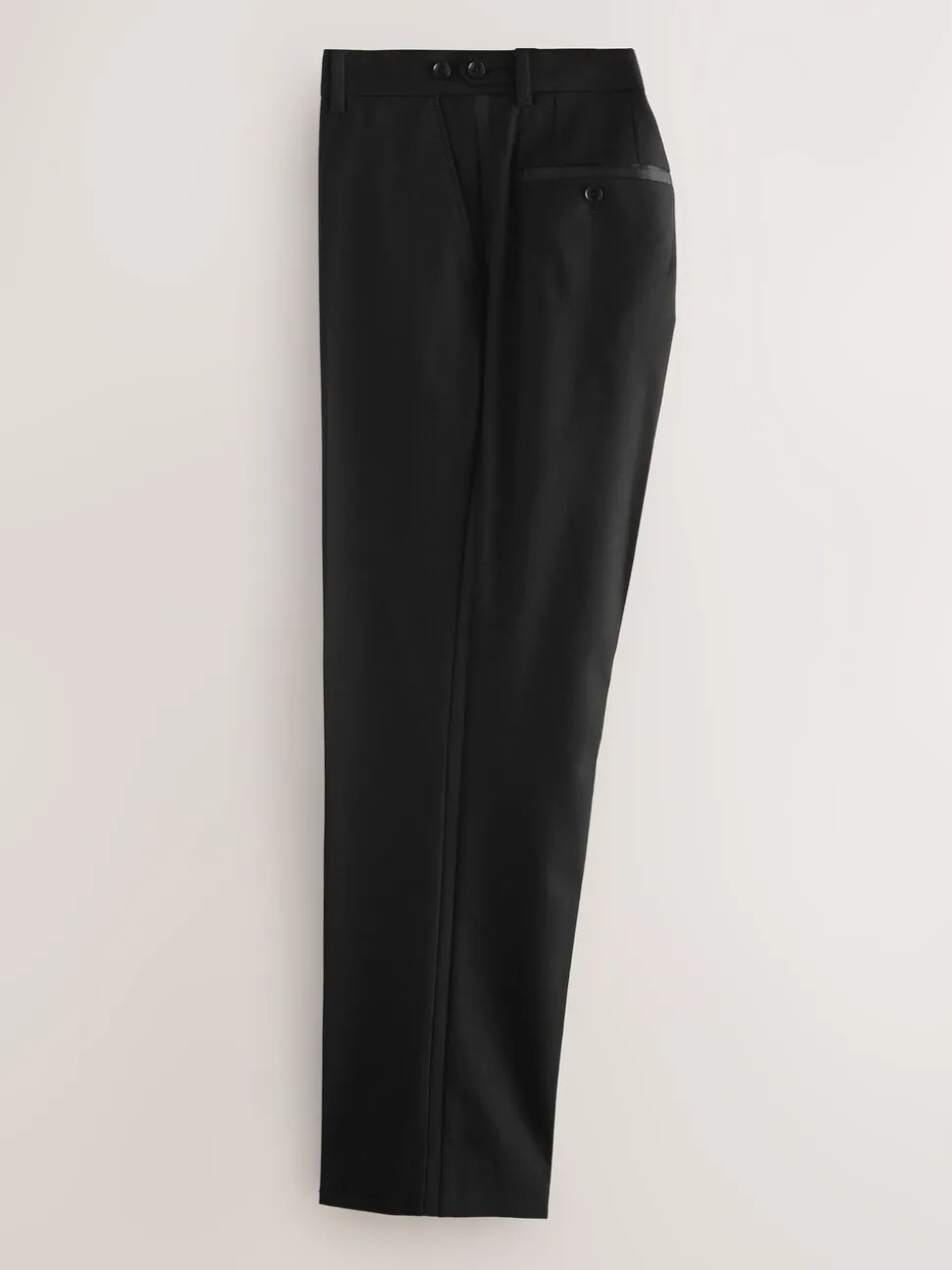 Zwart - Regular Fit Signature Marzotto Wool Tuxedo Trousers With Side Tape Detail