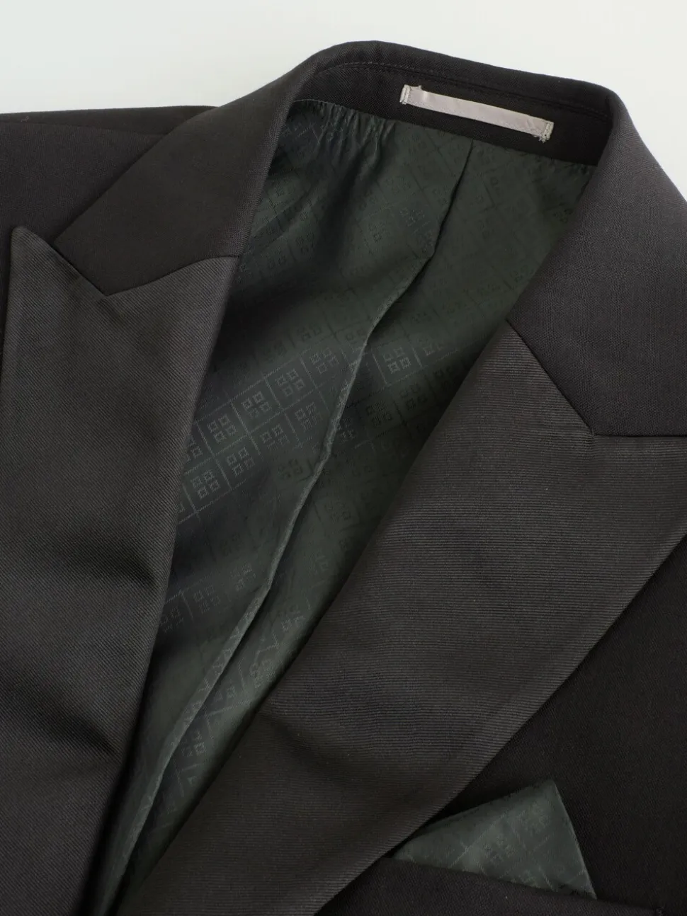 Zwart - Regular Fit Signature Nova Fides 100% Italian Wool Tuxedo Suit Jacket