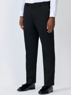 Zwart - Regular Fit Smart Tuxedo Trousers With Velvet Side Tape Detail
