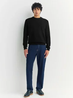Zwart - Regular Fit Soft Touch Crew Neck Jumper
