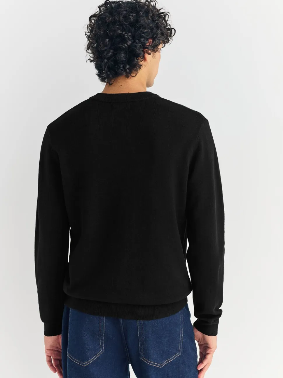 Zwart - Regular Fit Soft Touch Crew Neck Jumper