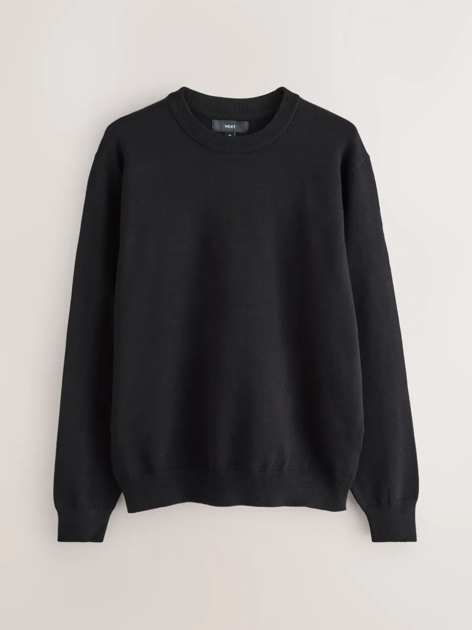 Zwart - Regular Fit Soft Touch Crew Neck Jumper