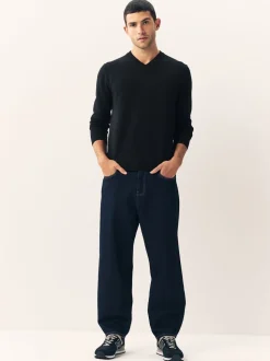 Zwart - Regular Fit Soft Touch V-Neck Jumpers 2 Pack