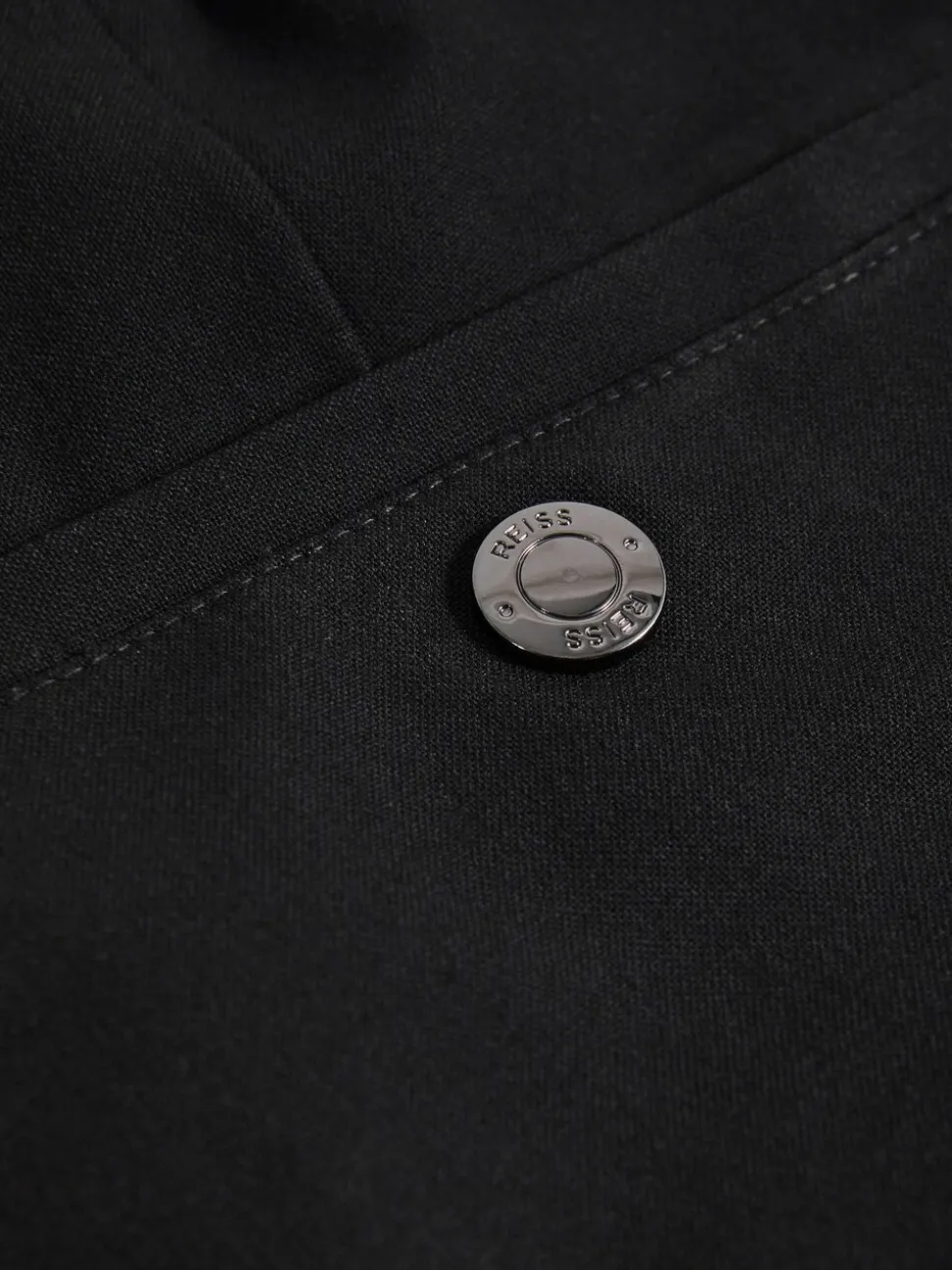 Zwart - Reiss Found stretchy slim fit broeken met trekkoord