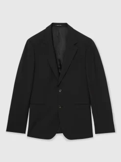 Zwart - Reiss Promise Wool-Blend Single-Breasted Suit Blazer Tailored-Fit