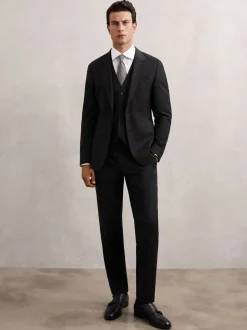 Zwart - Reiss Promise Wool-Blend Single-Breasted Suit Blazer Tailored-Fit