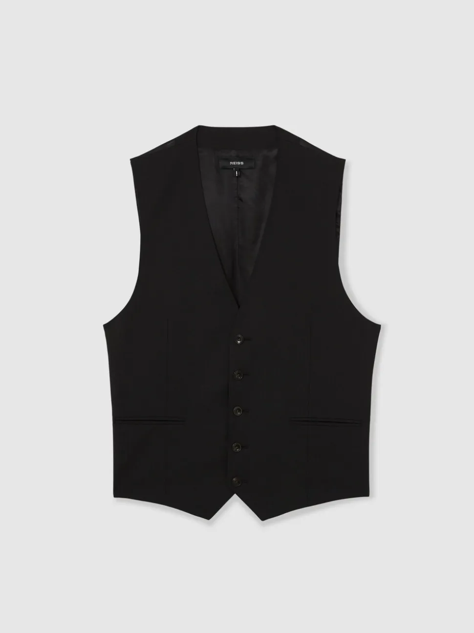 Zwart - Reiss Promise Wool-Blend Tailored-Fit Waistcoat