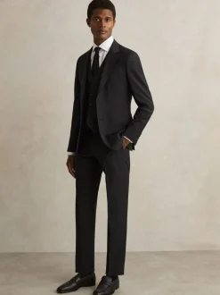 Zwart - Reiss Promise Wool-Blend Tailored-Fit Waistcoat