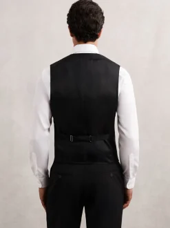 Zwart - Reiss Promise Wool-Blend Tailored-Fit Waistcoat