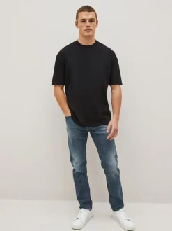 Zwart - Relaxed fit - Essentieel katoenen T-shirt met ronde hals