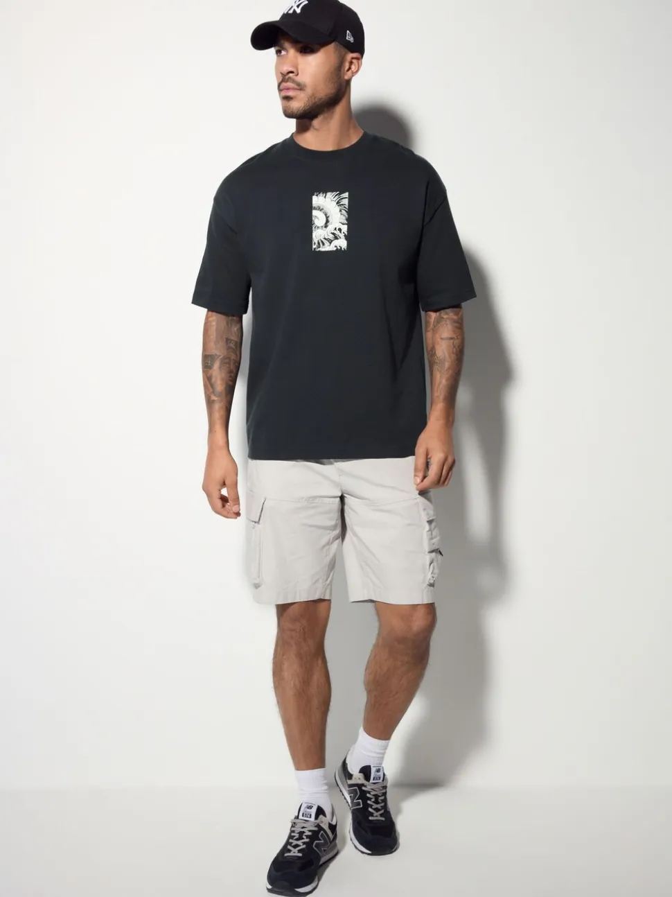 Zwart - Relaxed fit - Japans T-shirt met surfprint en grafische opdruk