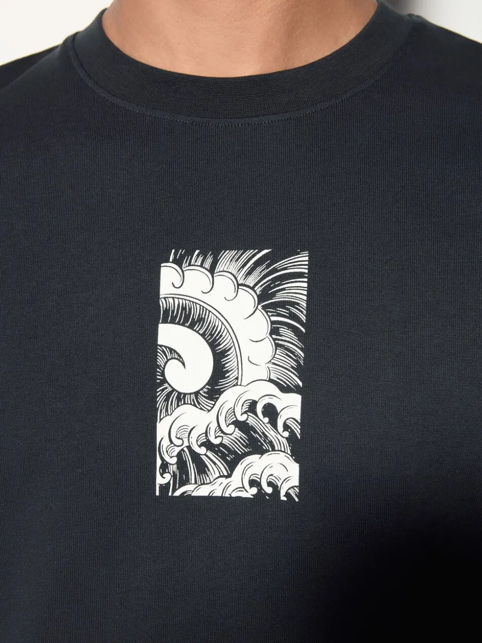 Zwart - Relaxed fit - Japans T-shirt met surfprint en grafische opdruk