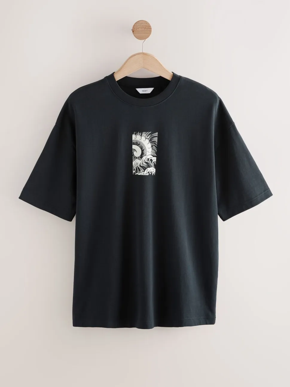 Zwart - Relaxed fit - Japans T-shirt met surfprint en grafische opdruk