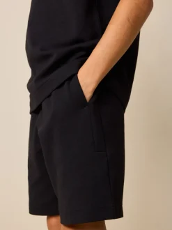 Zwart - Relaxed Fit Heavyweight T-Shirt and Shorts Set (3-16yrs)
