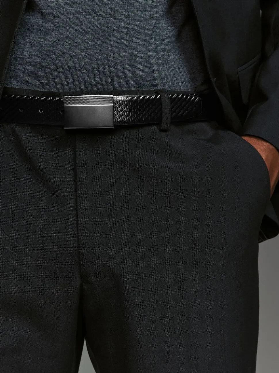 Zwart - Reversible Print Smooth Leather Belt