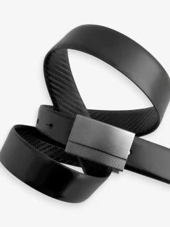Zwart - Reversible Print Smooth Leather Belt
