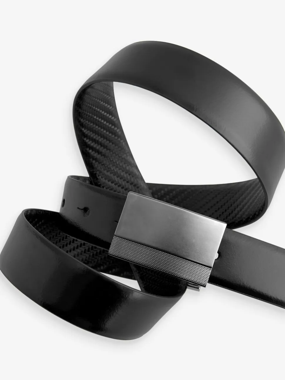 Zwart - Reversible Print Smooth Leather Belt