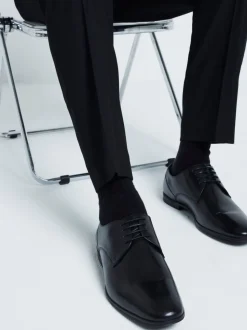 Zwart - River Island Wide Fit Leather Formal Derby Shoes