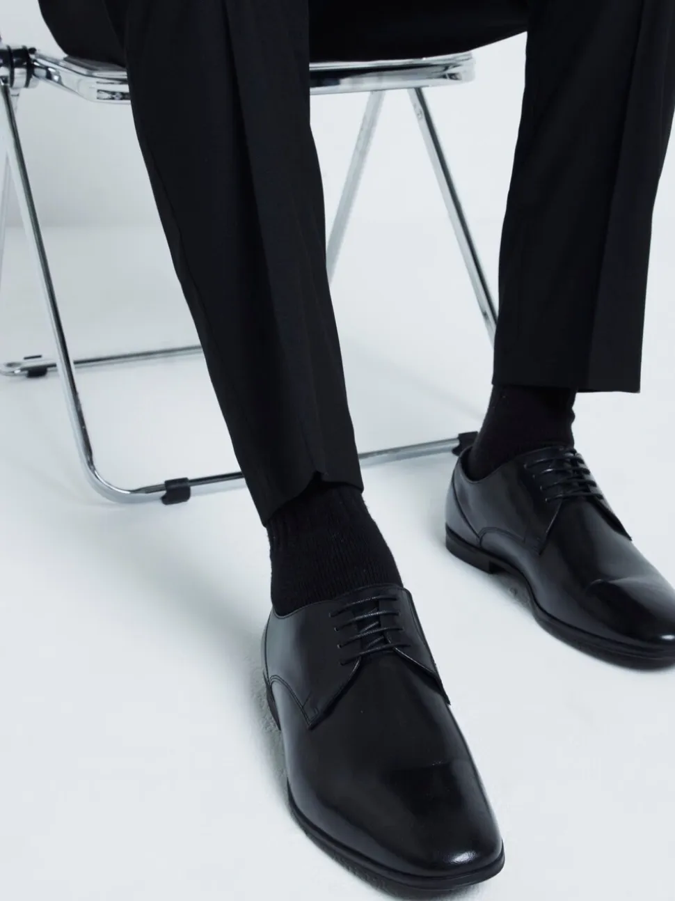 Zwart - River Island Wide Fit Leather Formal Derby Shoes