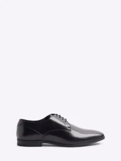 Zwart - River Island Wide Fit Leather Formal Derby Shoes