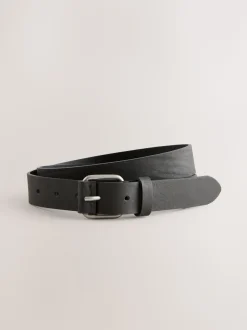 Zwart - Roller Tab Casual Leather Belt