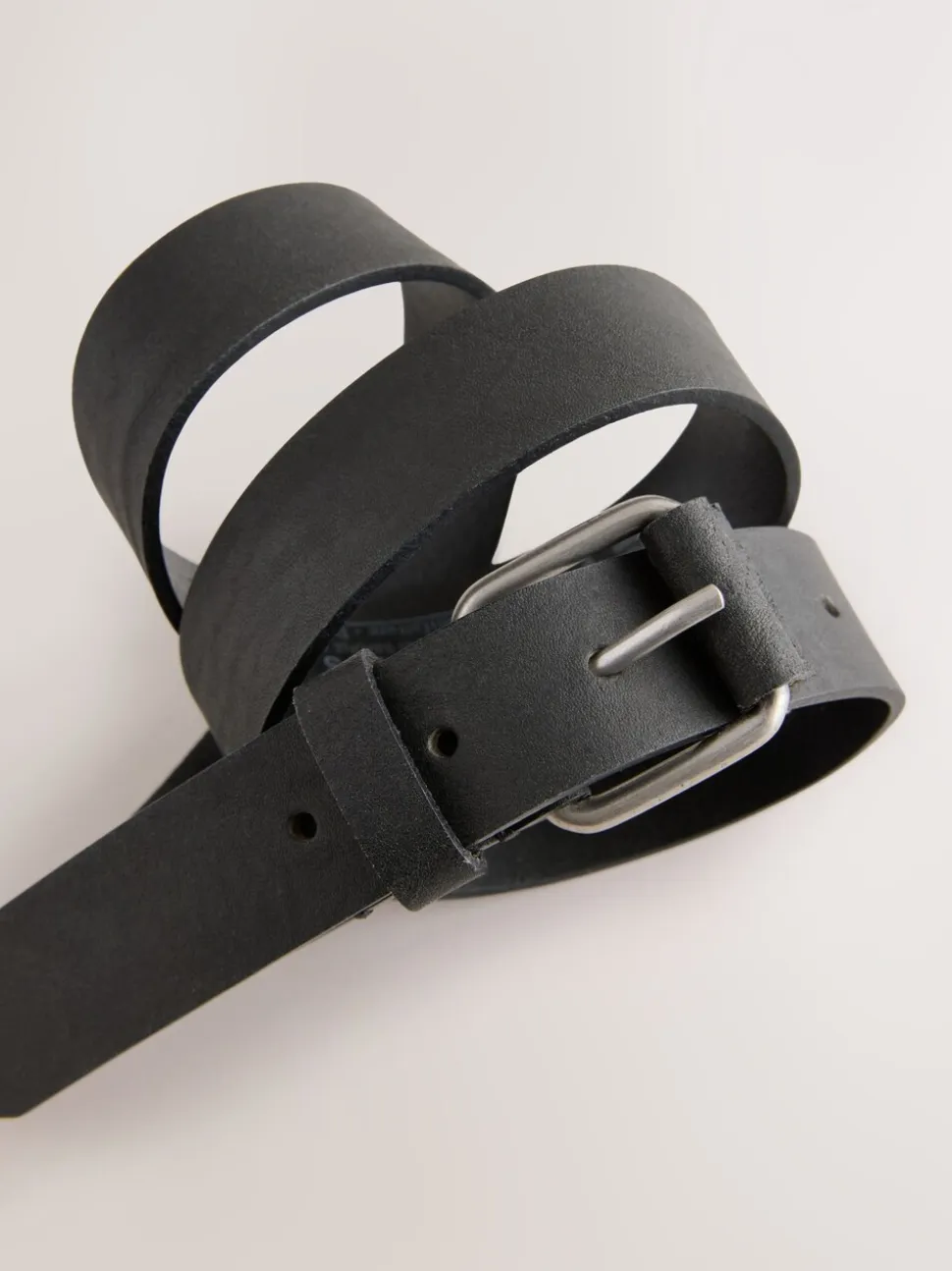 Zwart - Roller Tab Casual Leather Belt
