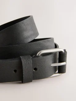 Zwart - Roller Tab Casual Leather Belt