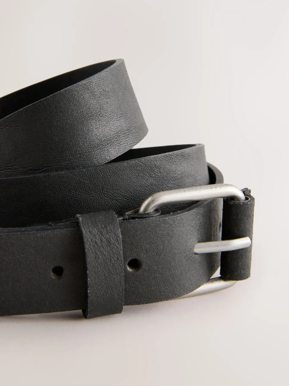 Zwart - Roller Tab Casual Leather Belt