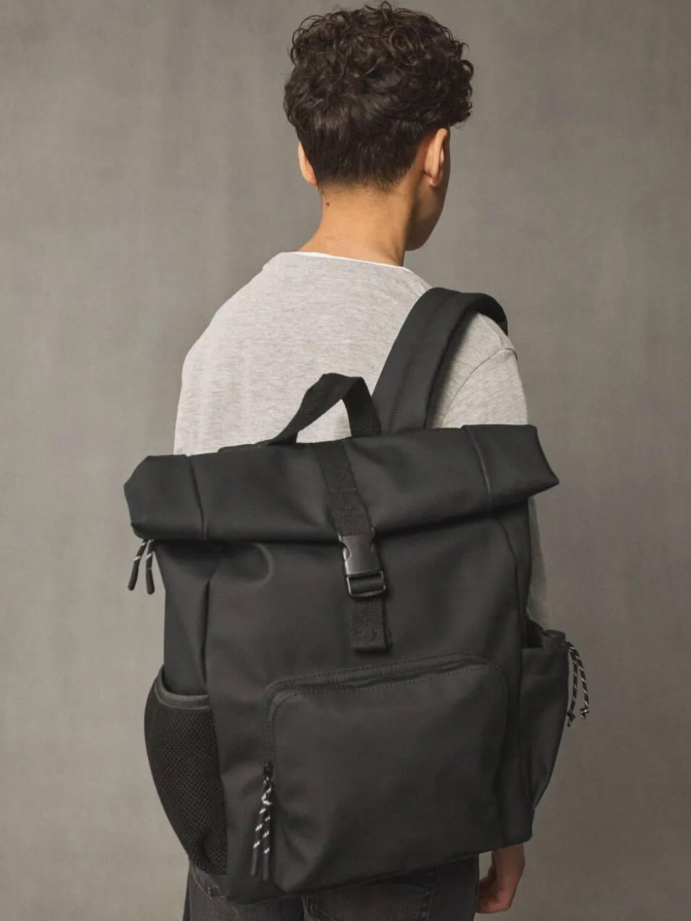 Zwart - Rolltop rugzak