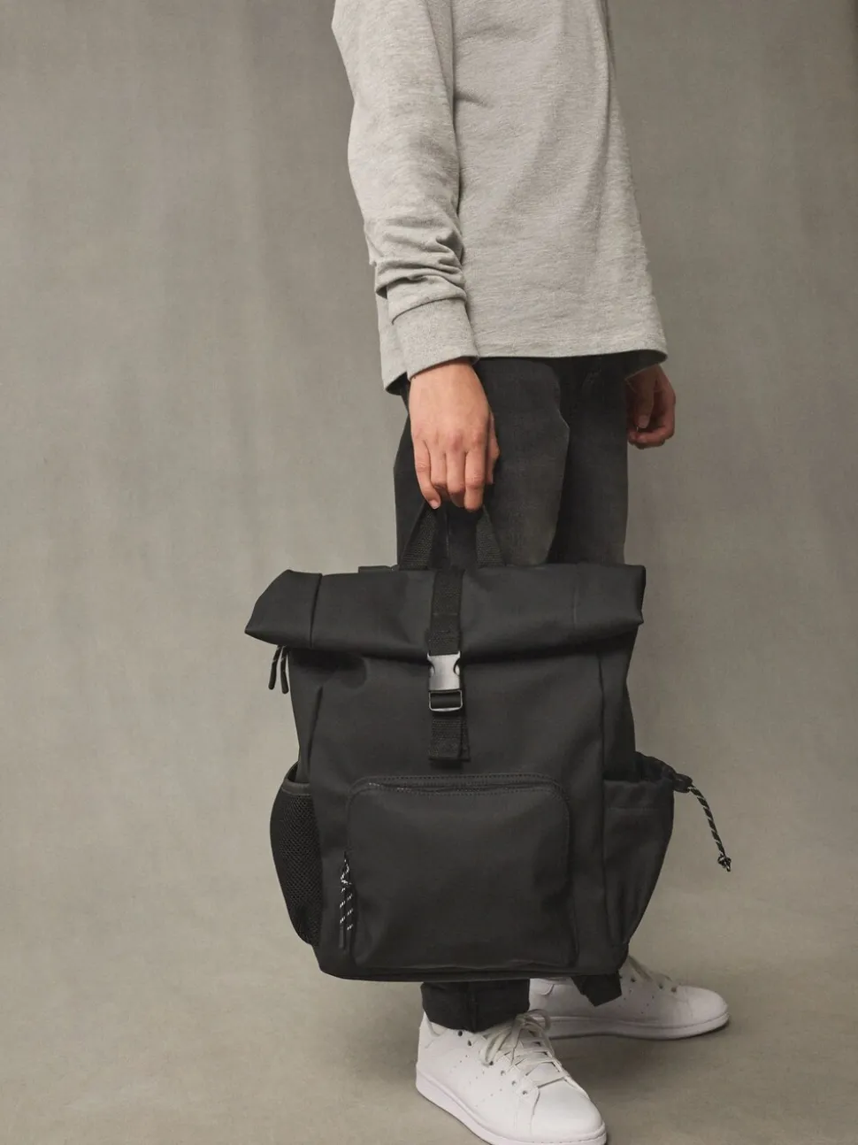 Zwart - Rolltop rugzak