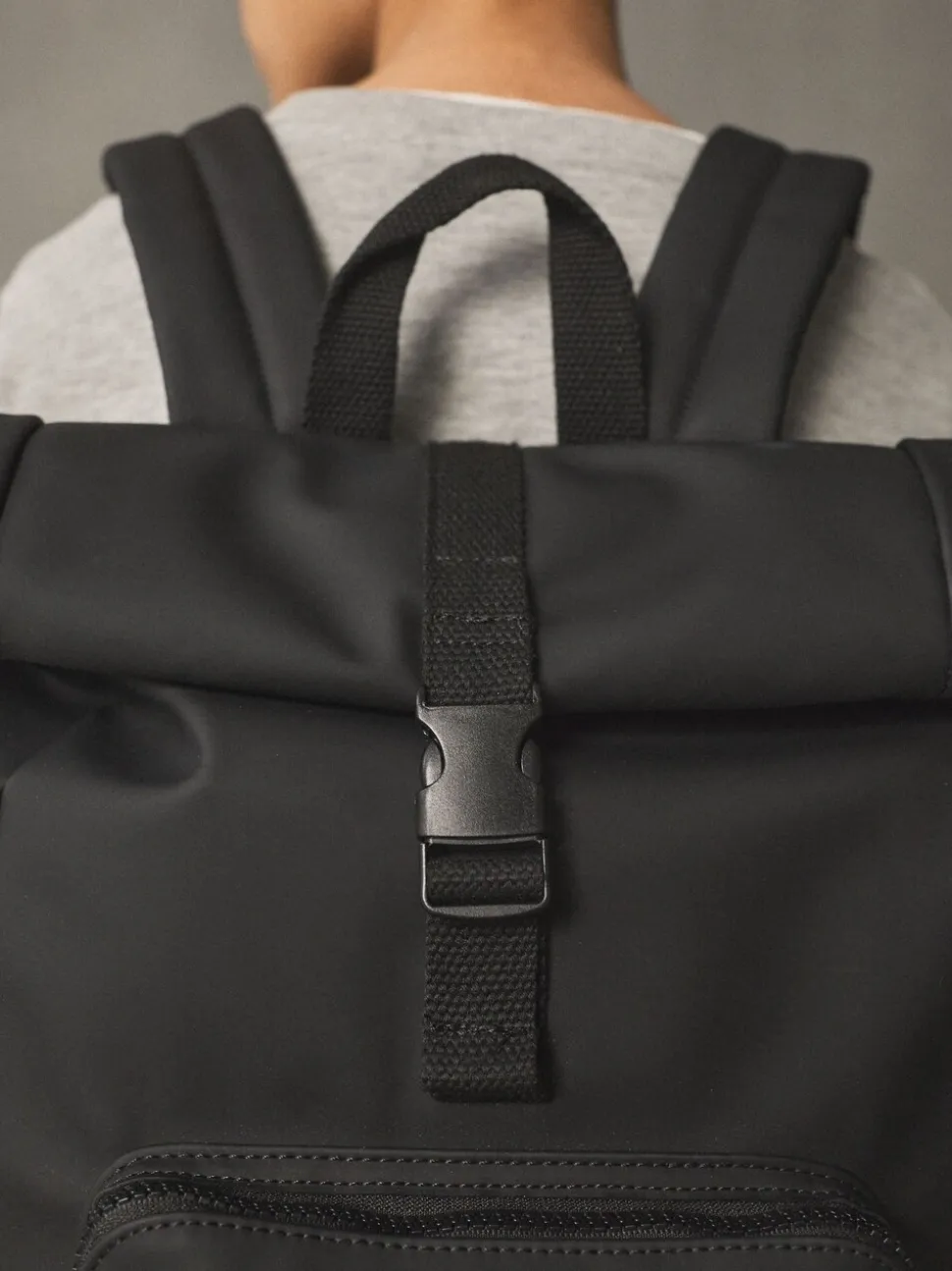 Zwart - Rolltop rugzak