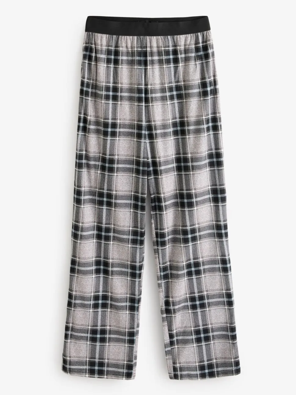 Zwart - Ronde hals - Loungeable Jersey Microfleece Long Top And Check Trousers Pyjama Set