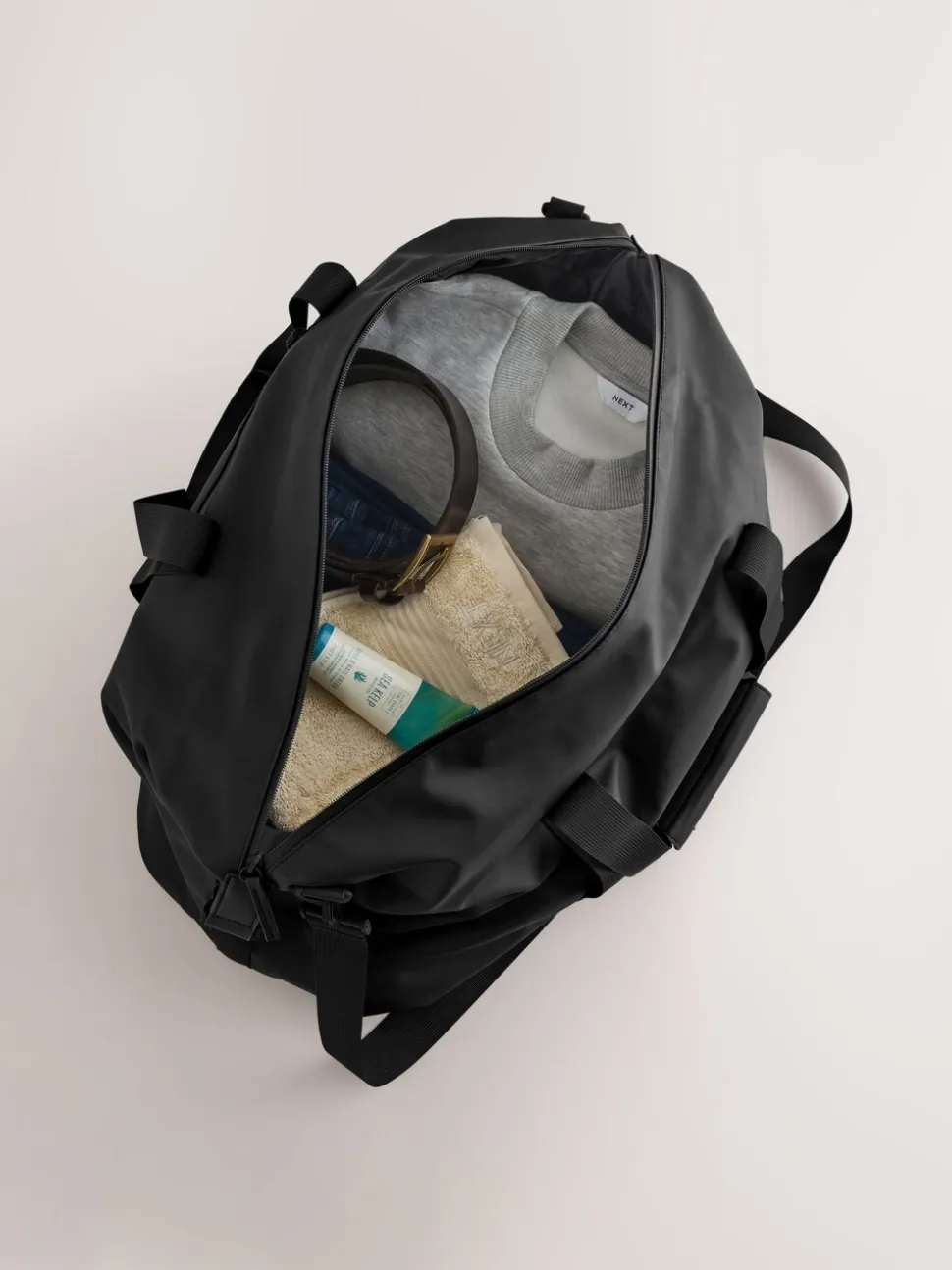 Zwart - Rubberised Weekend Holdall Bag