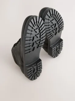 Zwart - Rugged Leather Ankle Boots