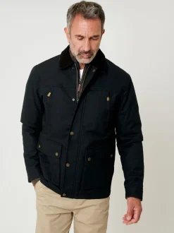 Zwart - Saltwell Waxed Cord Collar Jacket