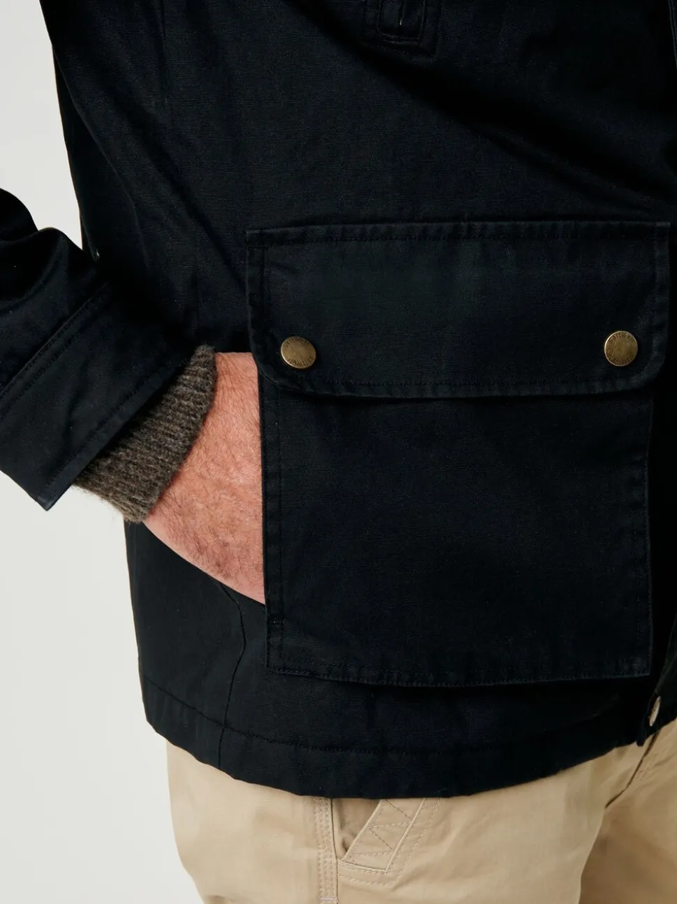 Zwart - Saltwell Waxed Cord Collar Jacket