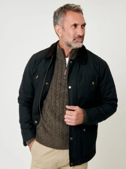 Zwart - Saltwell Waxed Cord Collar Jacket