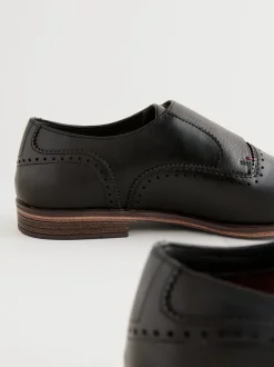 Zwart - Schoenen met neusstuk en dubbel monkbandje