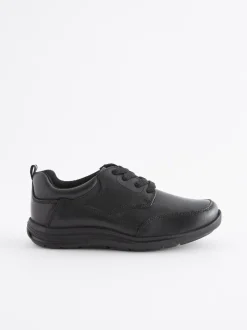 Zwart - School - Leren veterschoenen