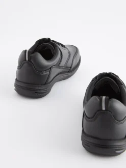 Zwart - School - Leren veterschoenen