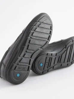 Zwart - School - Leren veterschoenen