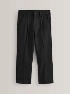 Zwart - Schoolbroek met geplooide voorkant (3-17 jr)