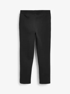 Zwart - Schoolbroek met hoog aandeel katoen en stretchy, elastische tailleband (3-16jr)